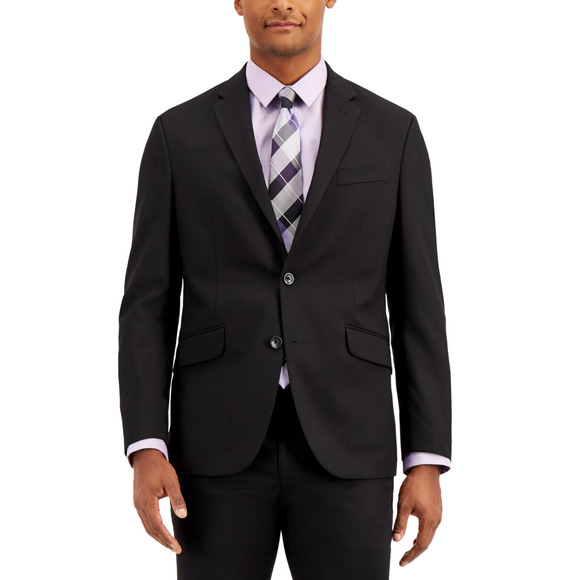 Kenneth Cole Reaction Men Techni Cole Slim Fit Suit Jacket Black Size 38S - Picture 1 of 5